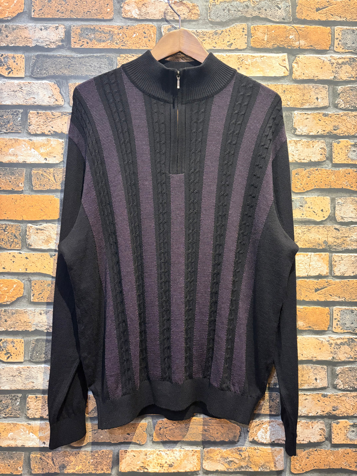 half-zip knit pullover 80's~90's made in USA