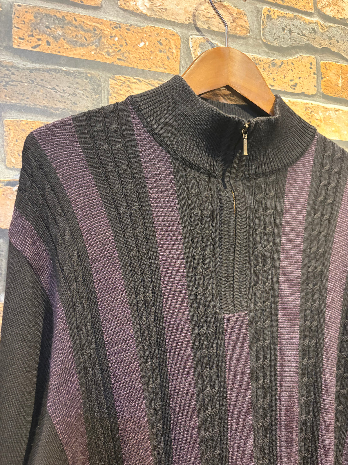 half-zip knit pullover 80's~90's made in USA