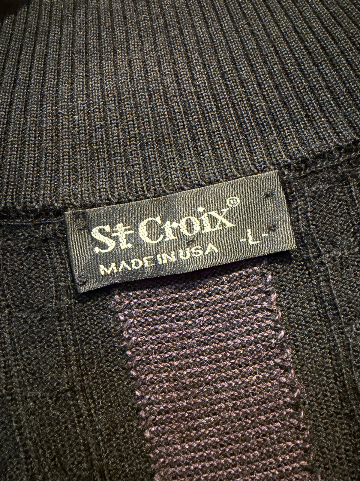 half-zip knit pullover 80's~90's made in USA