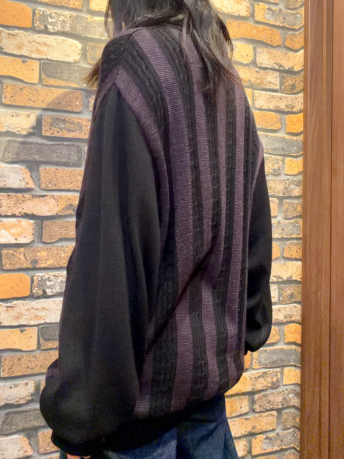 half-zip knit pullover 80's~90's made in USA