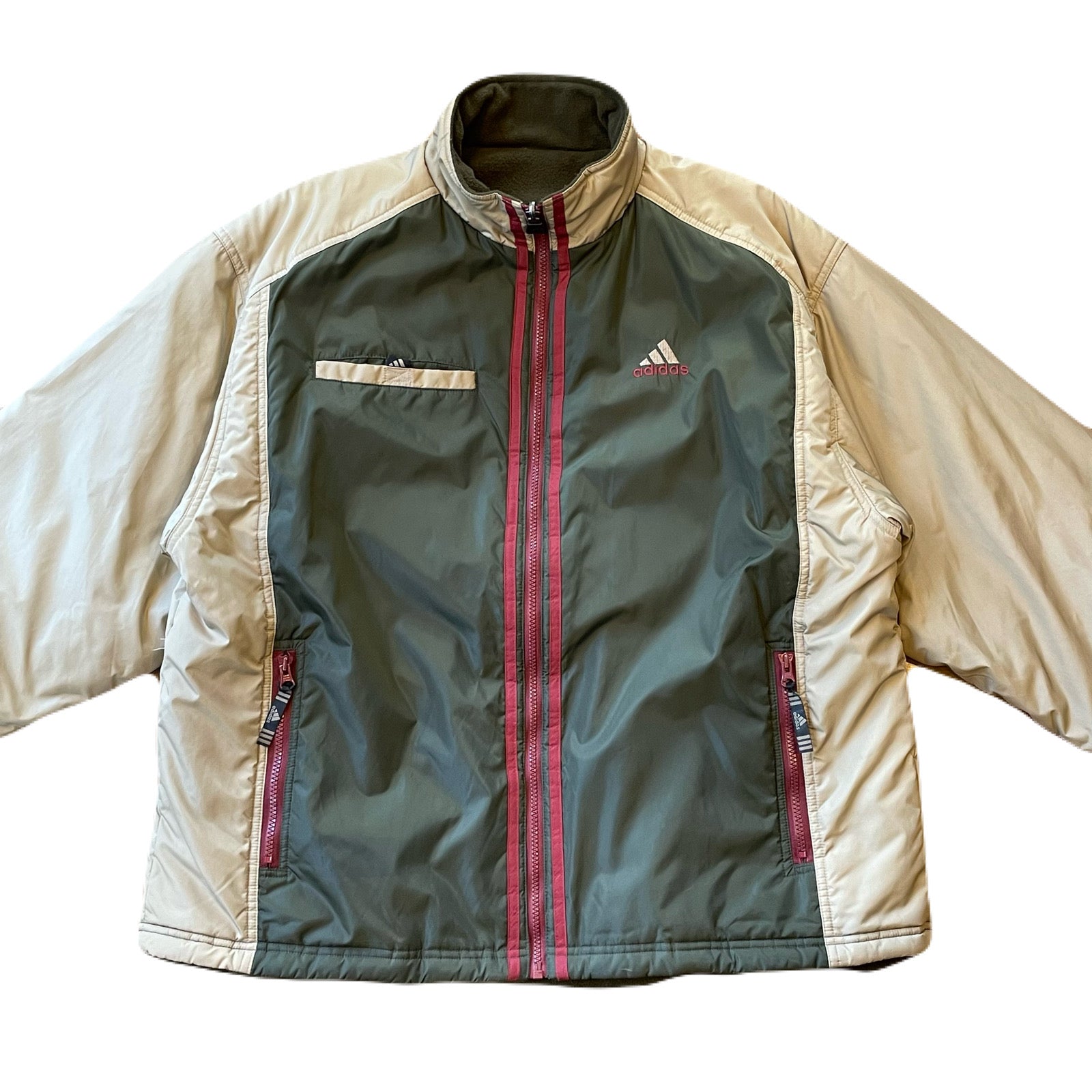 90's adidas” reversible nylon jacket L – 