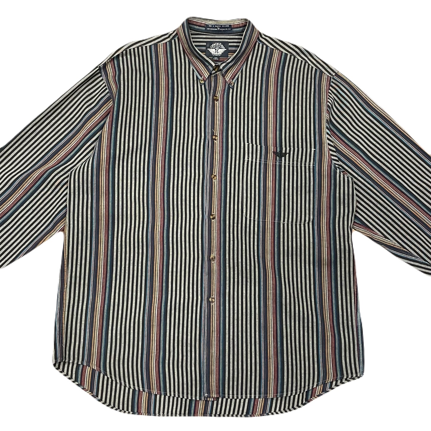 "DOCKERS” mulch stripe shirt　L
