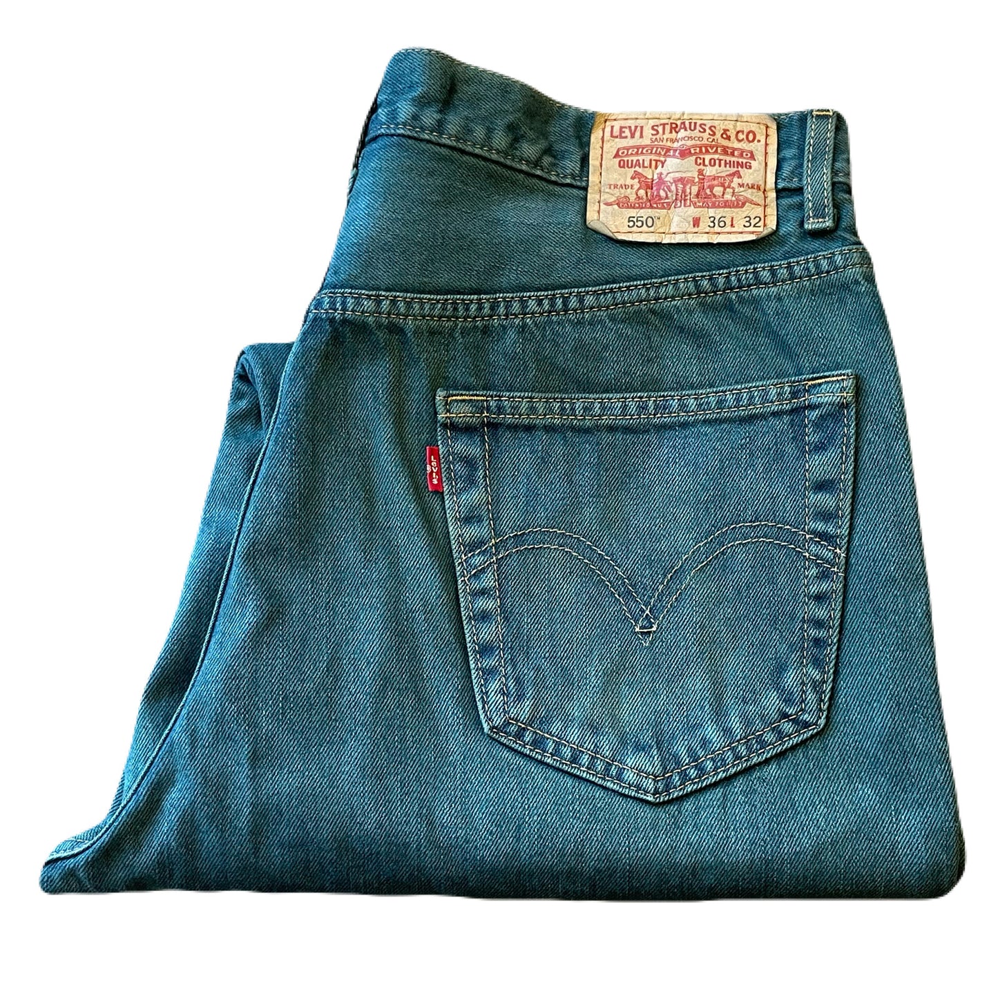 "Levi's 550" wide tapered "Green” over dye　W36×L32