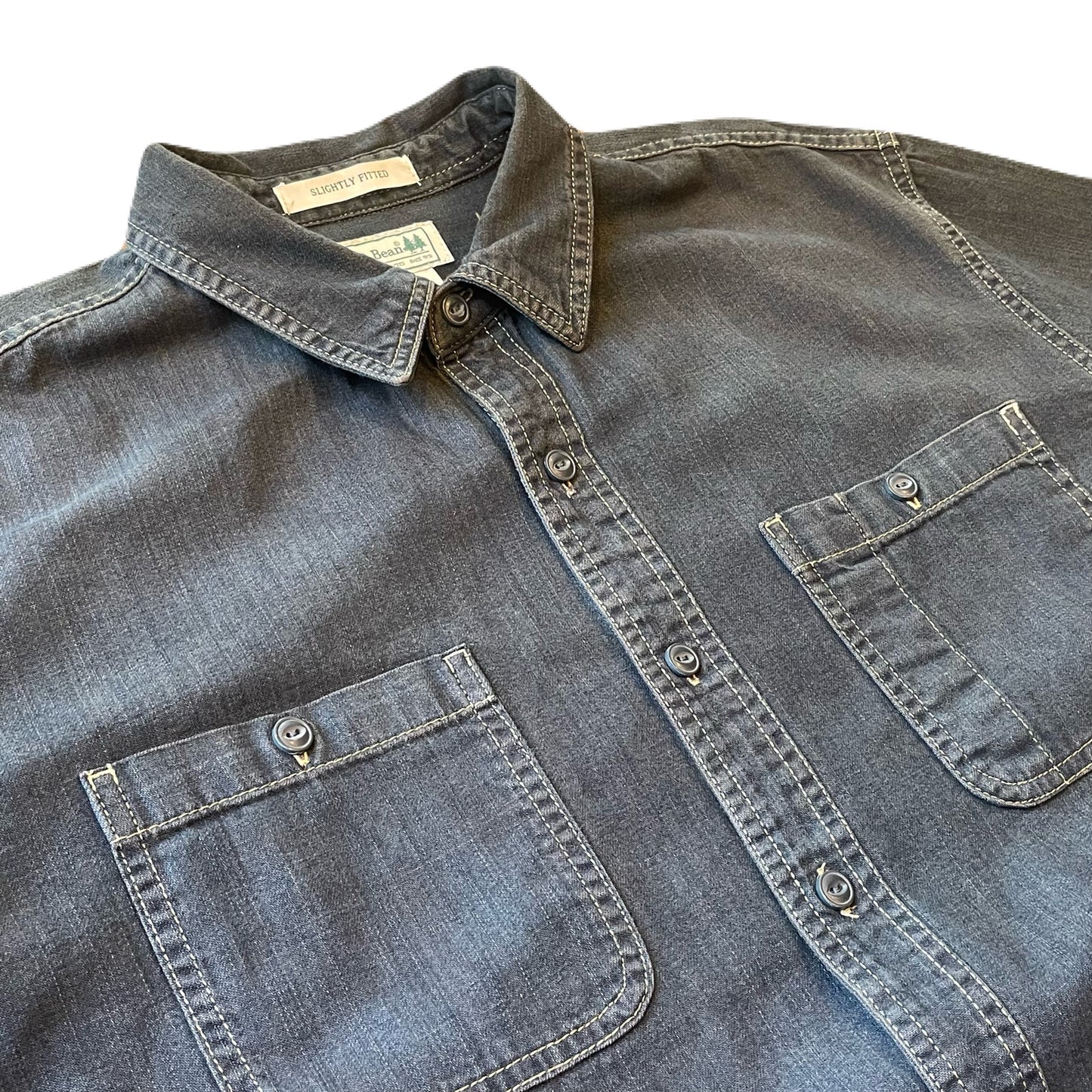 ”L .L.Bean" denim work shirt ”brown” over dye　L