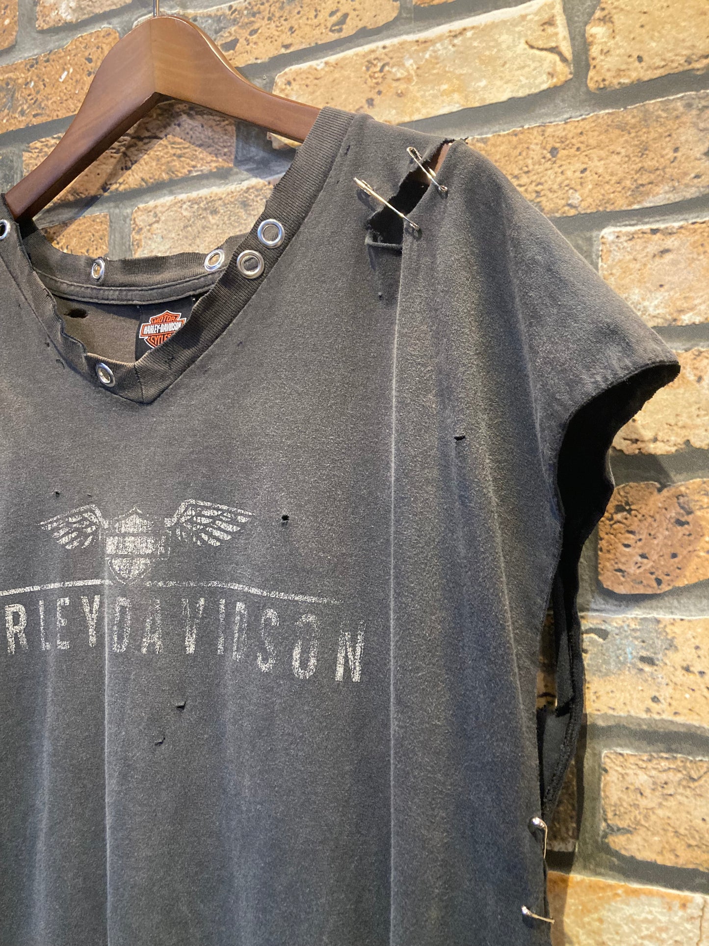 HARLEY-DAVIDSON remake T-shirt 00's~