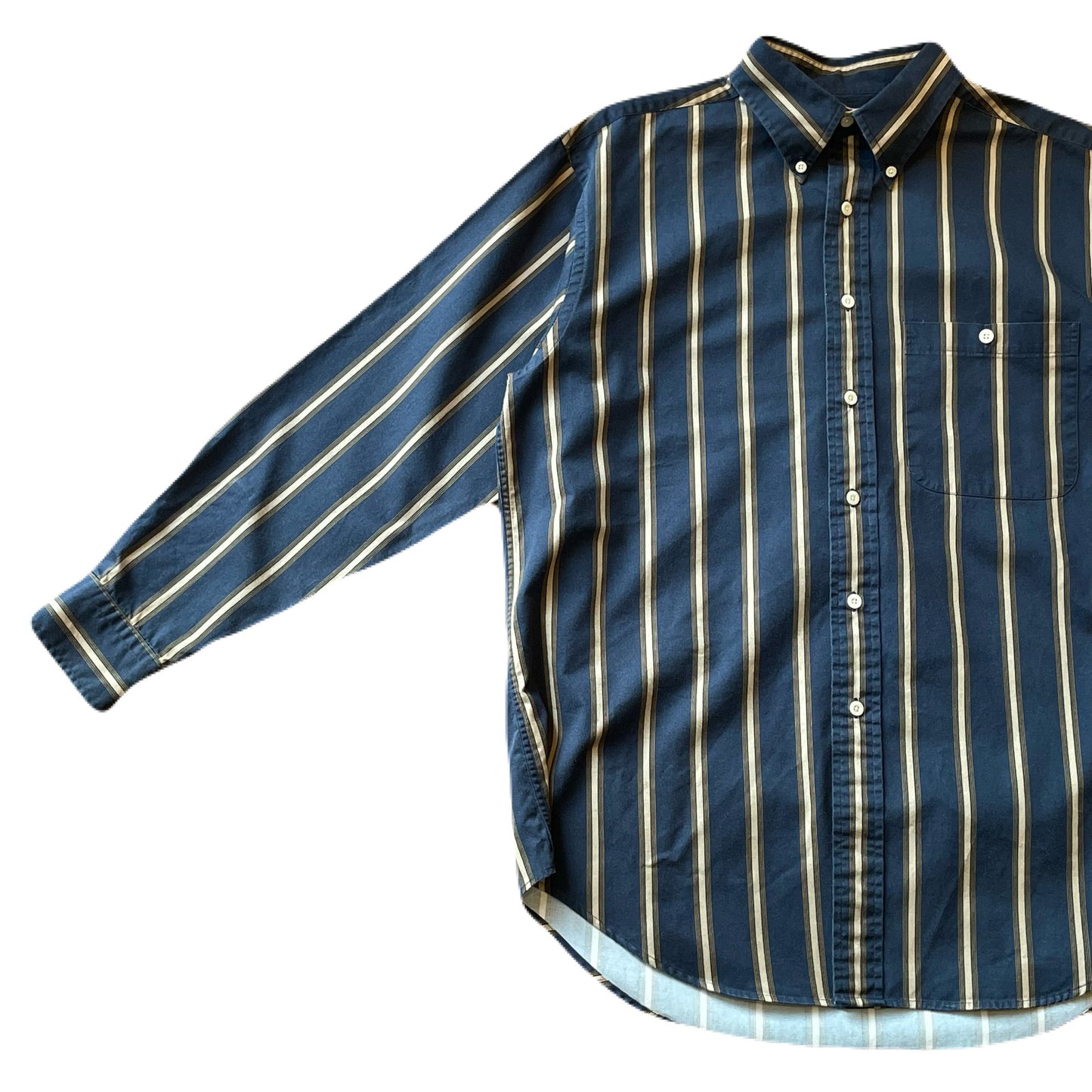”ROUNDTREE＆YORKE” cotton stripe shirt　M