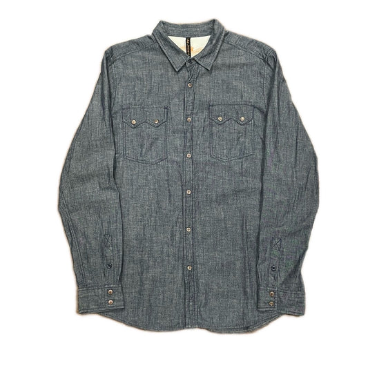 "nudie jeans" organic cotton shambray shirt　L