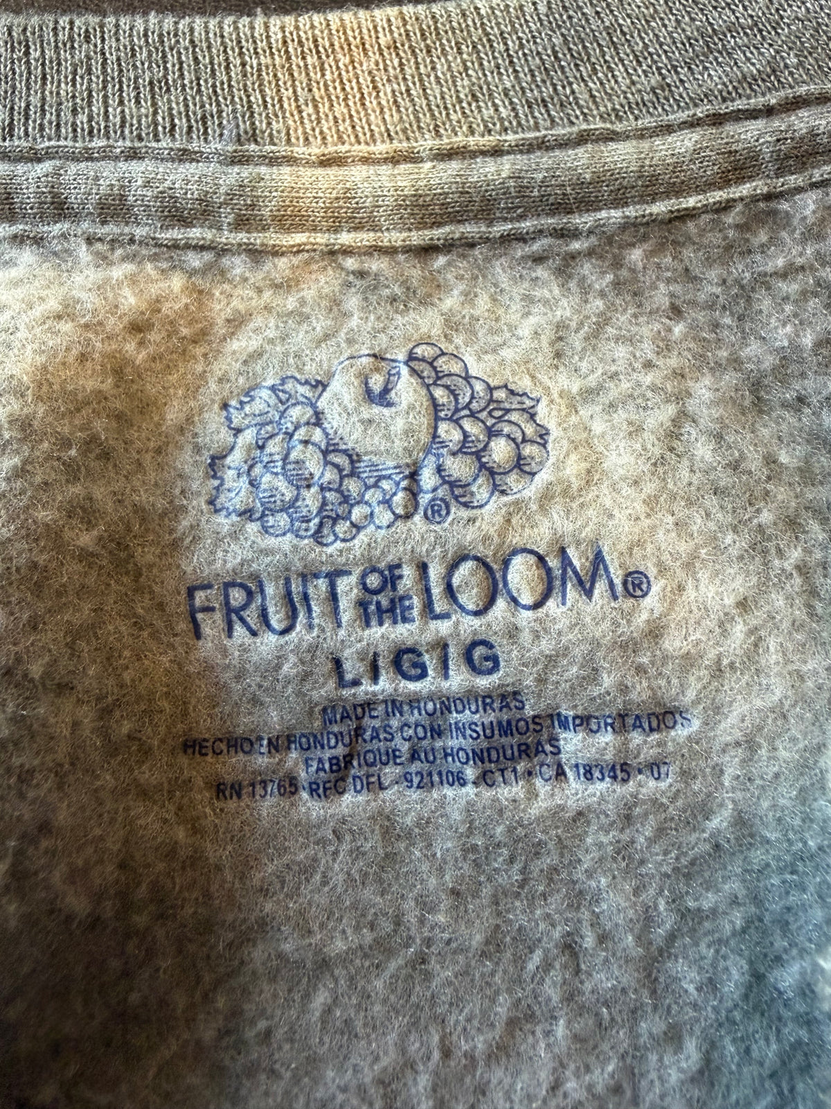 FRUIT OF THE LOOM sweat shirt bleach remake