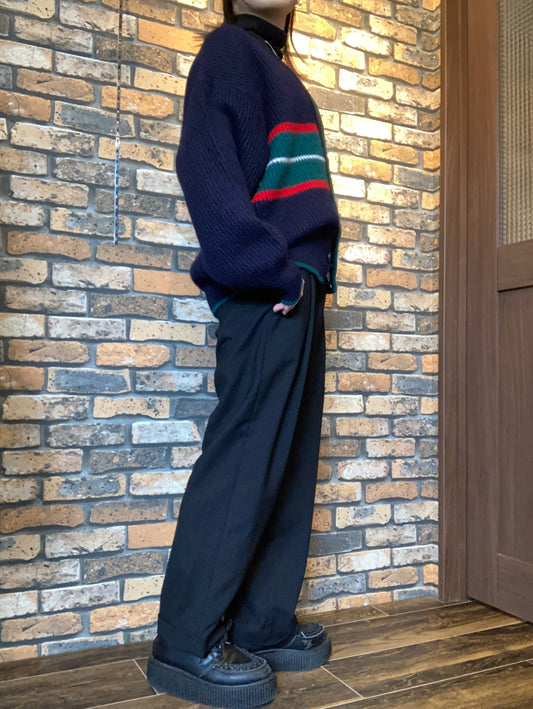 VERSINI 2tuck wool slacks 90's~