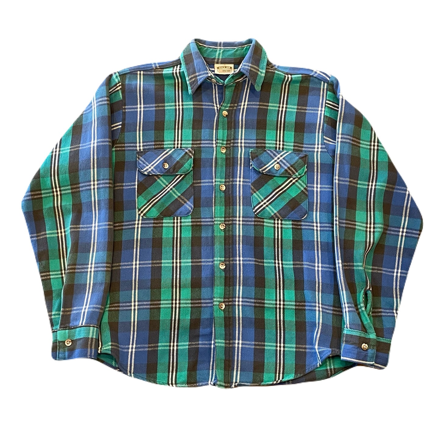 "90’s FIVE BROTHER" cotton flannel check shirt　M