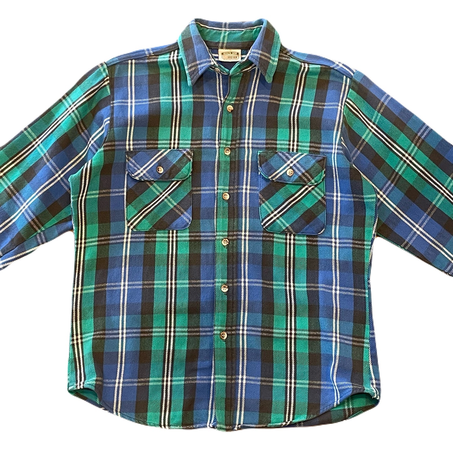 "90’s FIVE BROTHER" cotton flannel check shirt　M