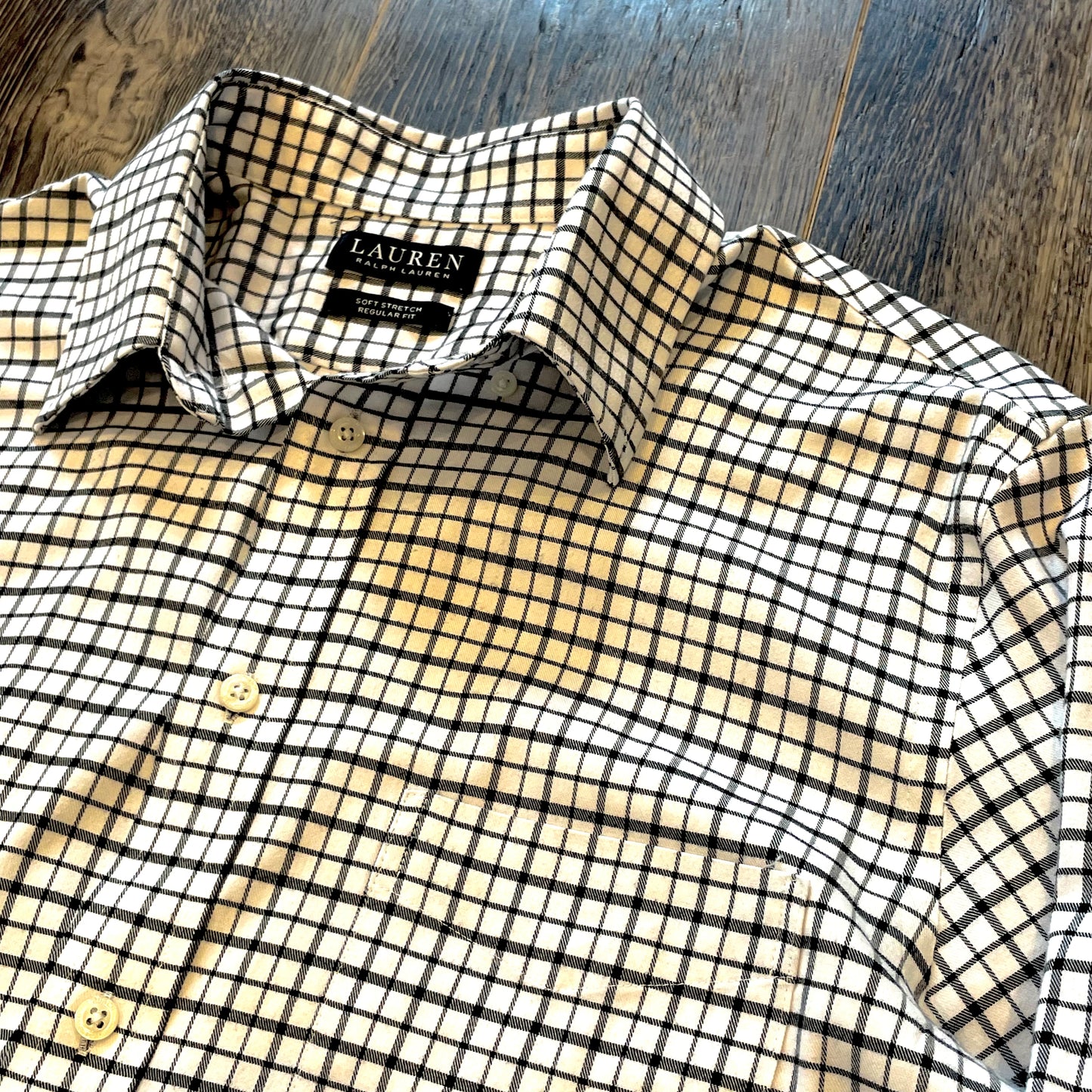 ”LAUREN Ralph Lauren" check BD shirt M表記