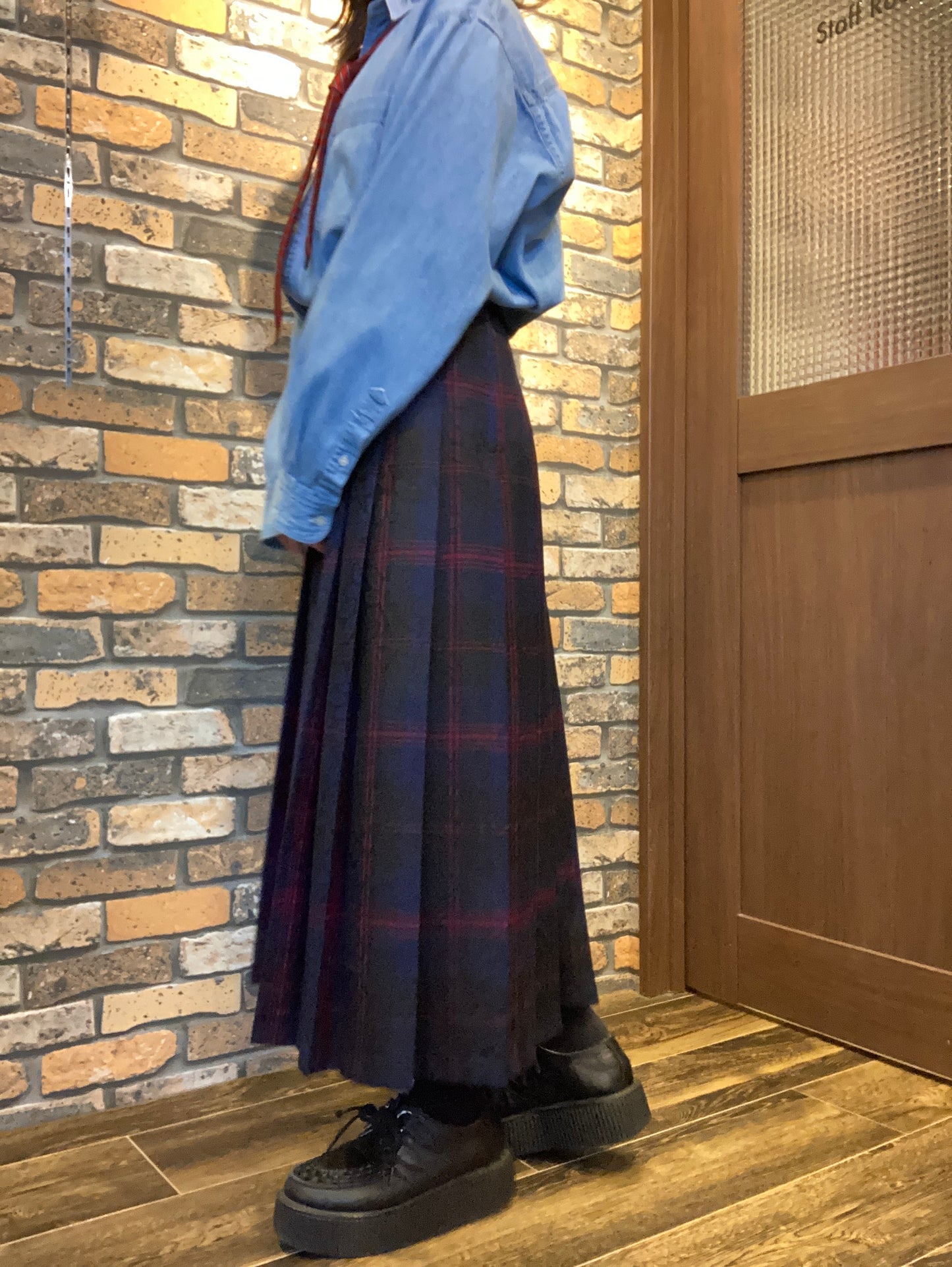 PENDLETON wool pleats skirt 90's~