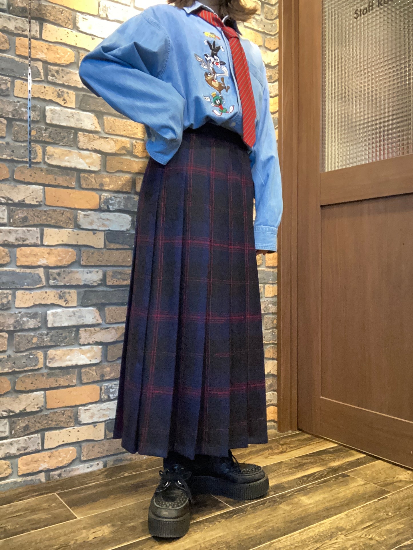 PENDLETON wool pleats skirt 90's~