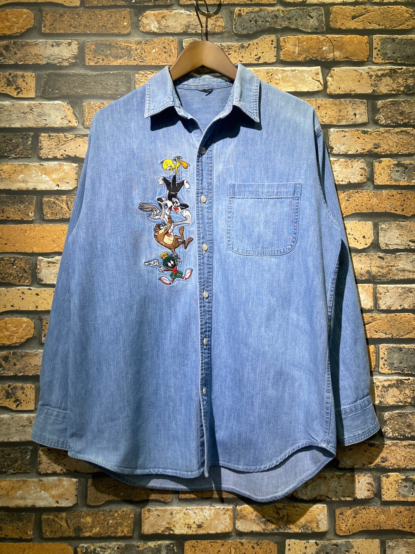 LOONEY TUNES denim shirt 90's~