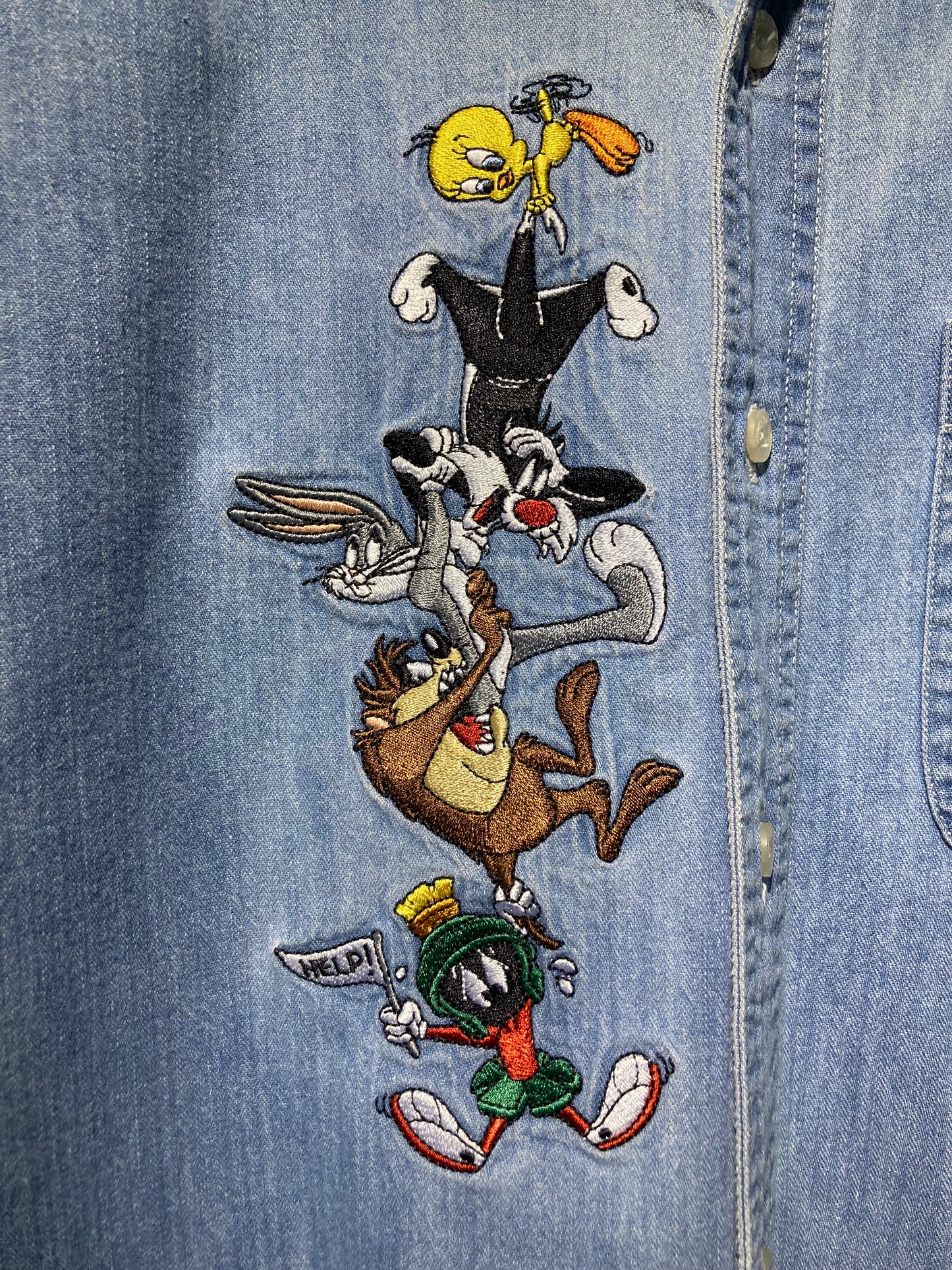 LOONEY TUNES denim shirt 90's~