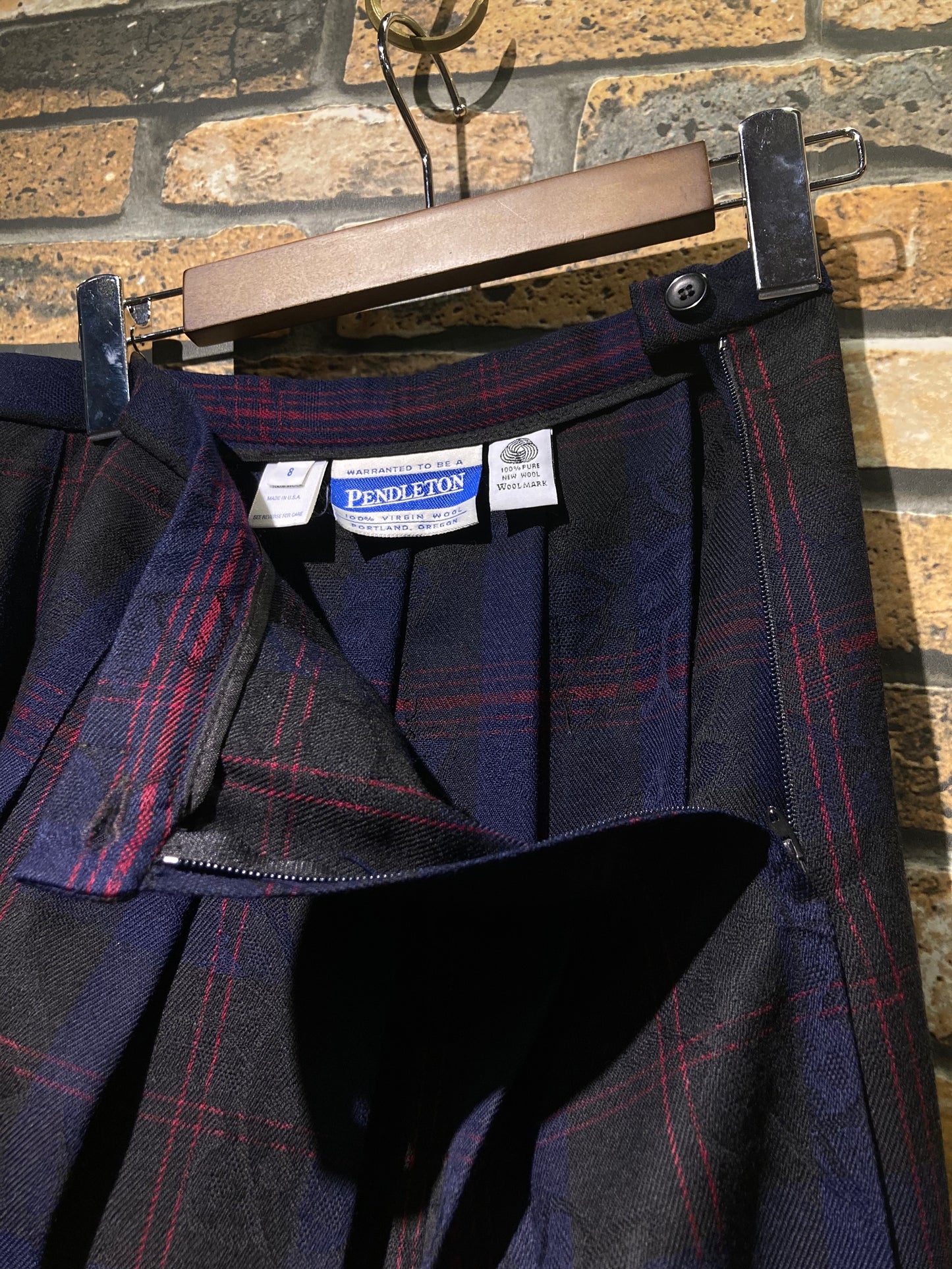 PENDLETON wool pleats skirt 90's~