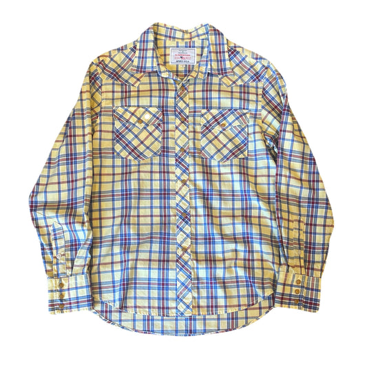 "AVIREX U.S.A" check pattern western shirt　L相当