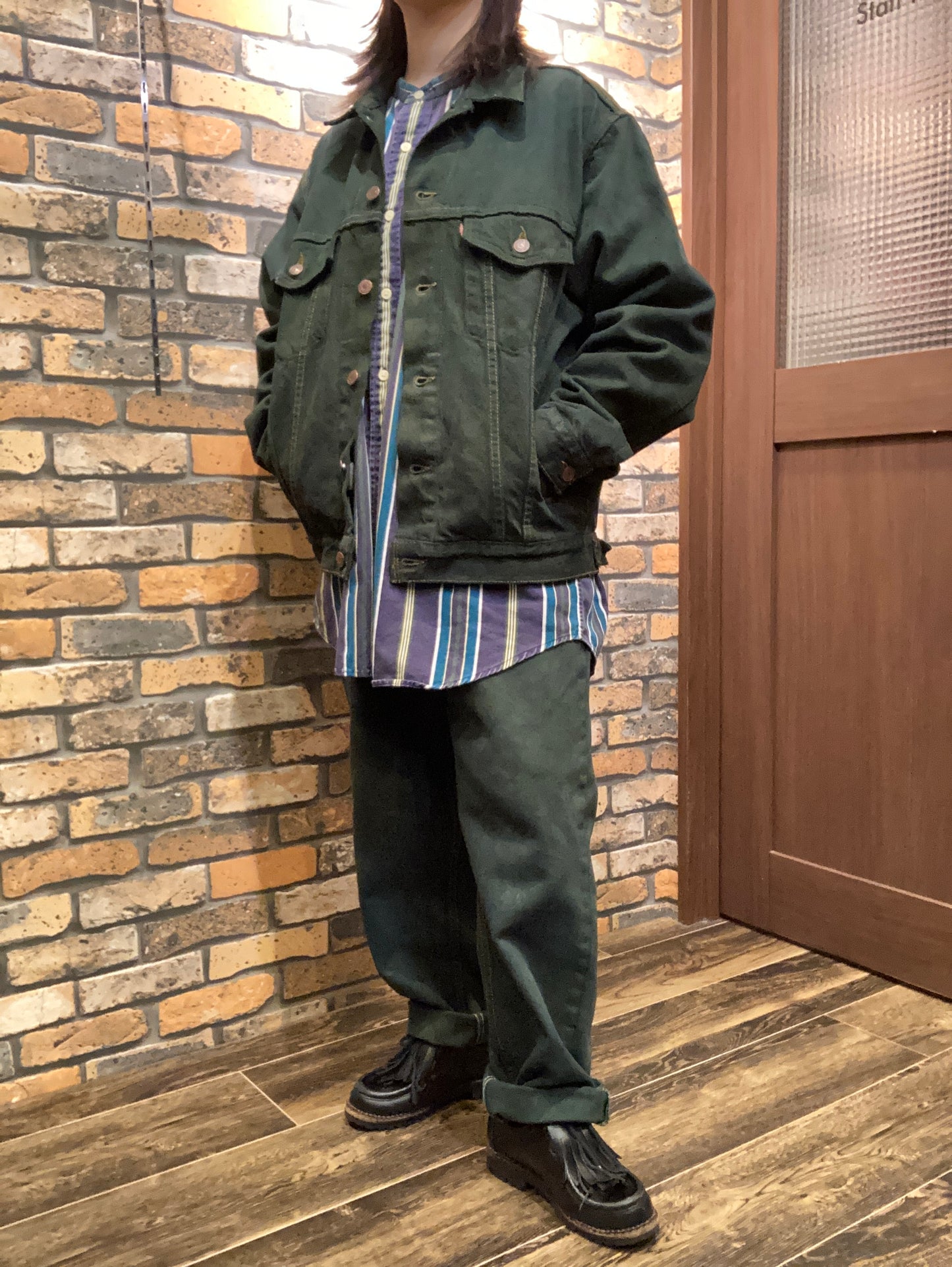 ”18"YARD's remake 壱八番屋　”over dye denim pants”
