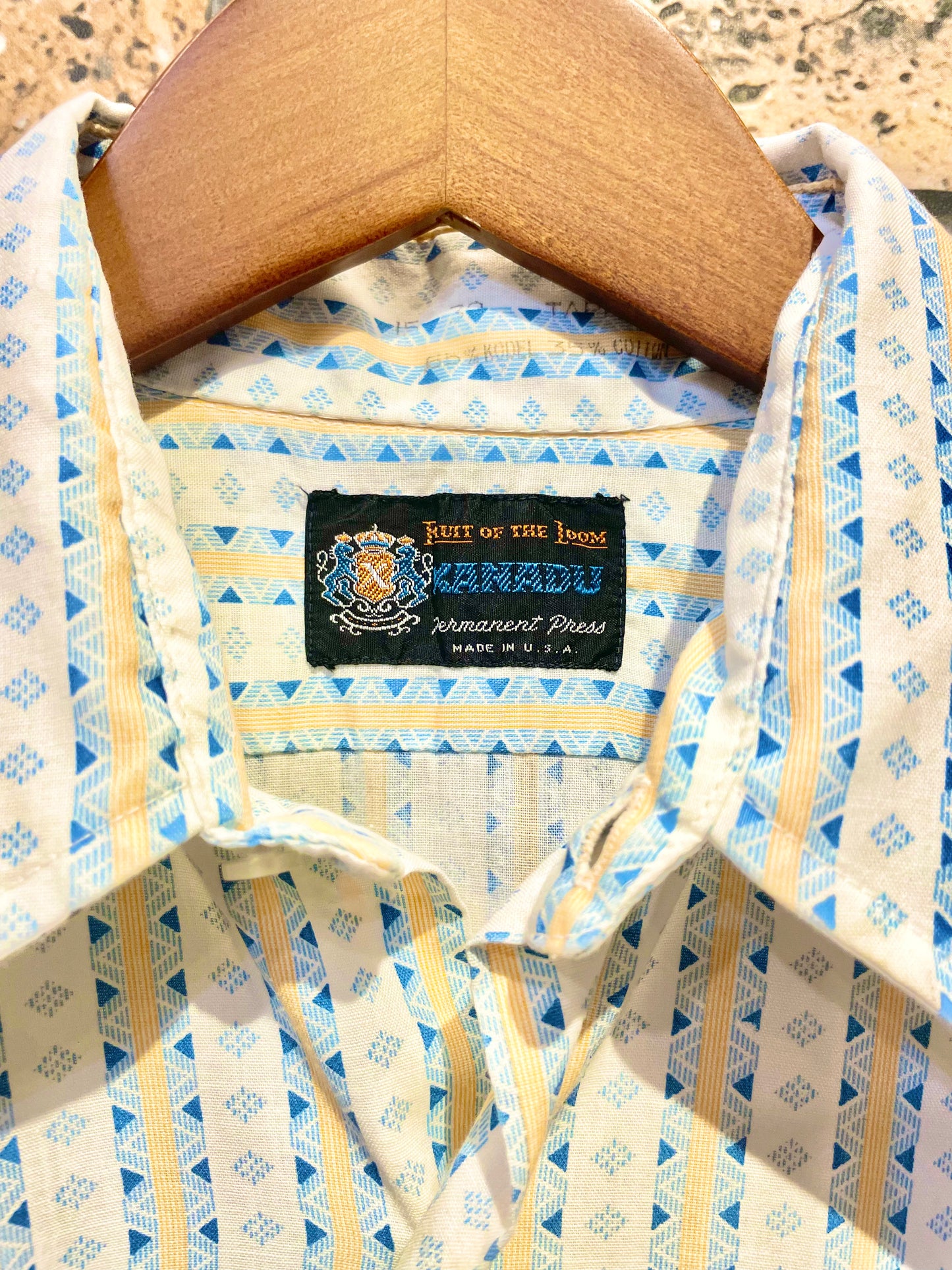 FRUIT OF THE LOOM patterned shirt 70's~80's