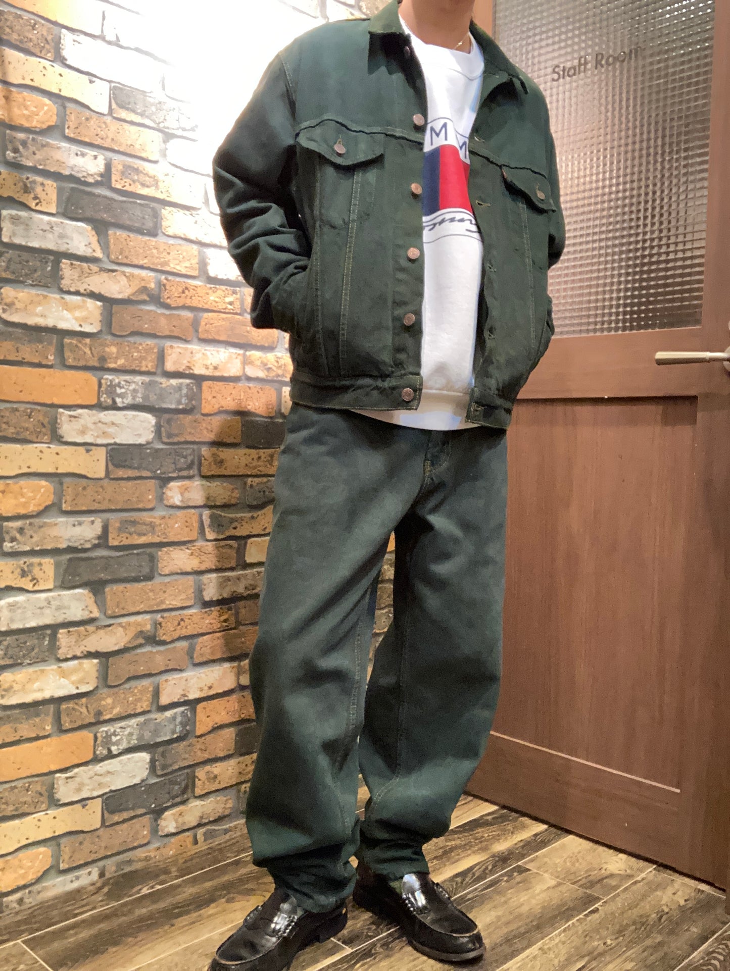 ”18"YARD's remake 壱八番屋　”over dye denim pants”