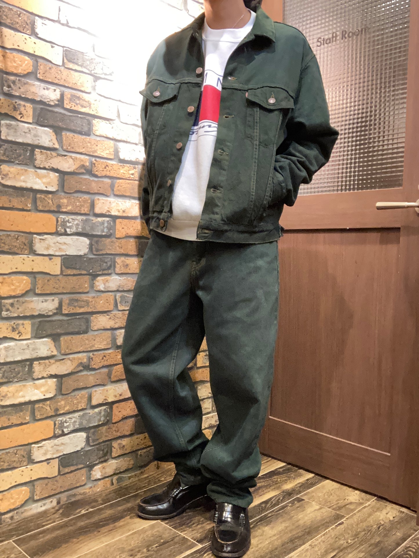 ”18"YARD's remake 壱八番屋　”over dye denim pants”